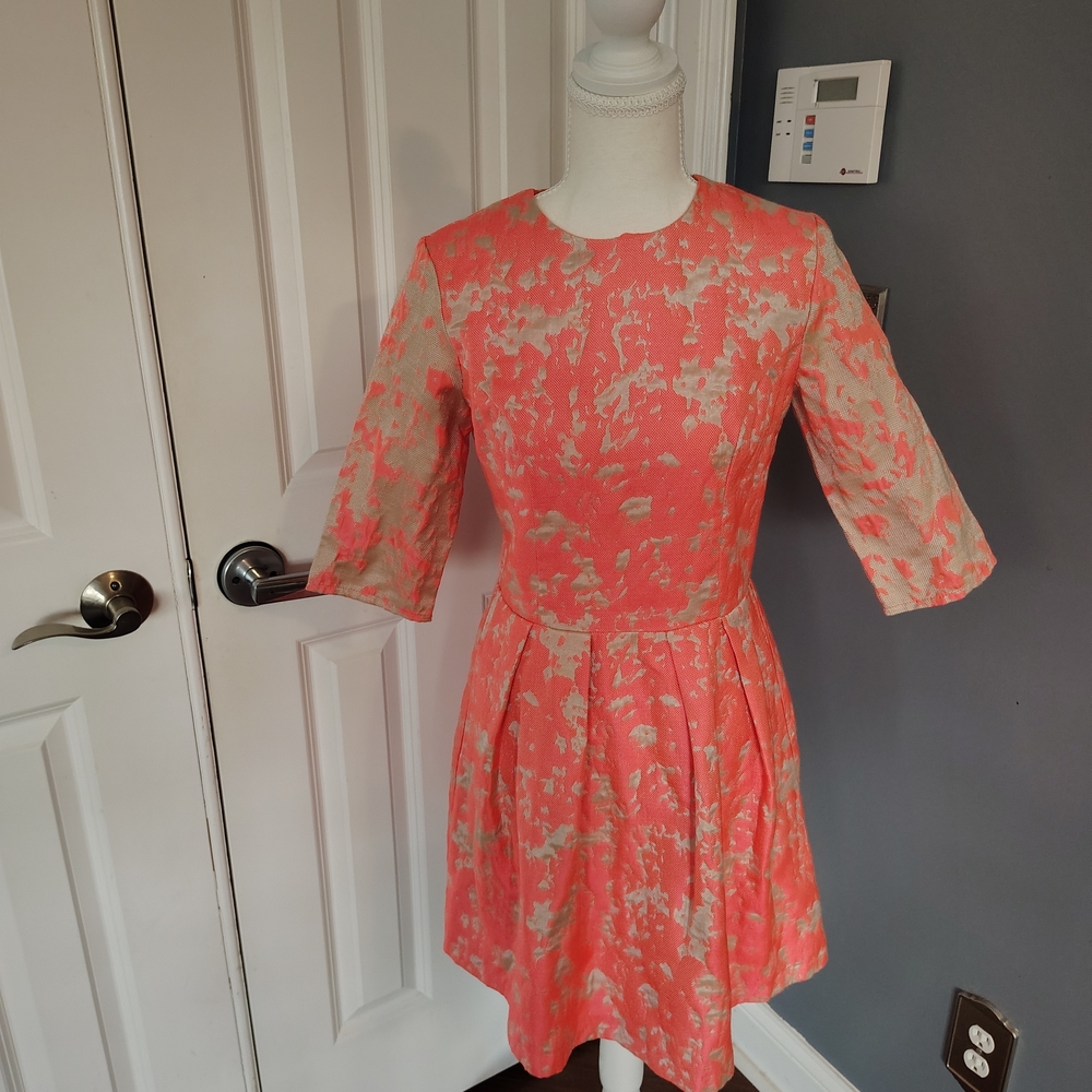 ASOS Coral and Beige Textured Dress